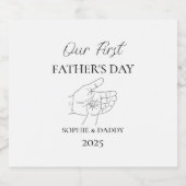 De eerste dag van onze vader | Baby naam, papa & j Bier Etiket (Enkel label)