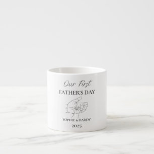 De eerste dag van onze vader Baby naam, papa & j Espresso Kop