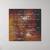 De eerste die Wright Bros Airplane Blueprint 1903  Canvas Afdruk (Voorkant)