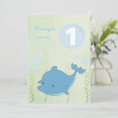 De eerste dolfijn onder het Zee 'Birthday' Kaart (Staand voorkant)