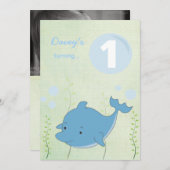 De eerste dolfijn onder het Zee 'Birthday' Kaart (Voorkant / Achterkant)