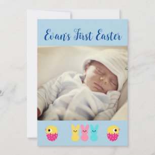 DE EERSTE EENVOUDIGE FOTOKAART VAN BABY FEESTDAGENKAART