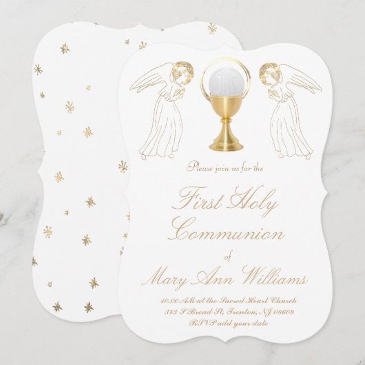 De eerste engelen van de Heilige Communie Kaart (Voorkant / Achterkant)