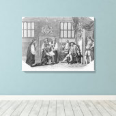 De eerste Engelse vertaling van de Bijbel Canvas Afdruk (Insitu (Houten vloer))