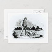 De eerste grasmaaier (graving) (foto) briefkaart (Voorkant / Achterkant)