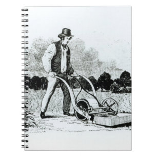 De eerste grasmaaier (graving) (foto) notitieboek
