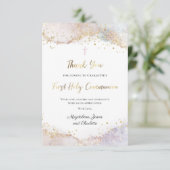 De eerste Heilige Communie bedankt je kaart (Staand voorkant)