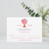 De eerste Heilige Communie RSVP-antwoordkaart - Gi RSVP Kaartje (Staand voorkant)
