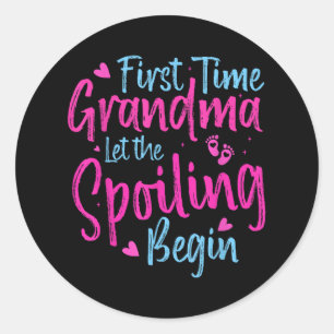 De eerste keer dat oma grootmoeder de spoeling laa ronde sticker