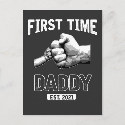 De eerste keer dat vader 2021 papa vaderdag is briefkaart (Voorkant)