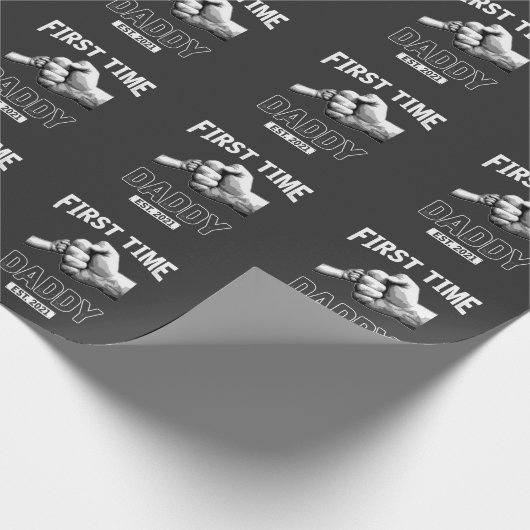De eerste keer dat vader 2021 papa vaderdag is cadeaupapier (Hoek)