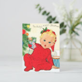 De eerste kerst van de baby feestdagenkaart (Staand voorkant)