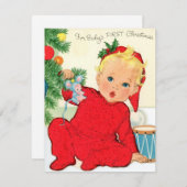 De eerste kerst van de baby feestdagenkaart (Voorkant / Achterkant)