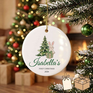 De eerste kerst van de baby, gepersonaliseerd kera keramisch ornament