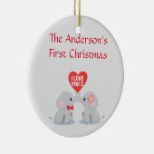 De eerste kerst van de paar keramisch ornament (Rechts)