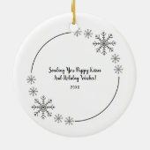 De eerste kerst van de Schattigee Franse Bulldog Keramisch Ornament (Achterkant)