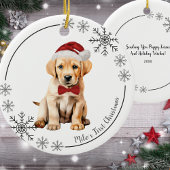 De eerste kerst van de Schattigee Labrador Retriev Keramisch Ornament