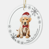De eerste kerst van de Schattigee Labrador Retriev Keramisch Ornament (Links)
