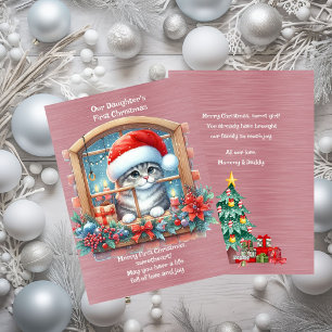 De eerste kerst van onze dochter feestdagenkaart
