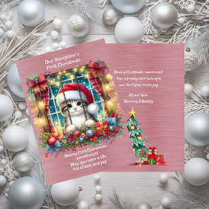 De eerste kerst van onze dochter feestdagenkaart