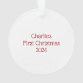 De eerste kerst van Pug Ornament (achterkant)