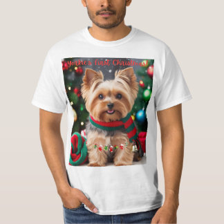 De eerste kerst van Yorkie! T-shirt