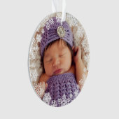De eerste kerstdag van de baby| Foto Paarse Snowfl Ornament (voorkant)
