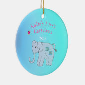 De eerste kerstdag van Elephant Baby Keramisch Ornament (Rechts)