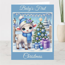 De eerste kerstdagen van Baby Boy Lamb Kaart