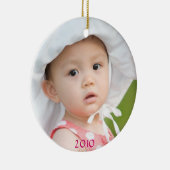 De eerste kerstfeestdag voor baby's keramisch ornament (Rechts)