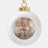 De eerste kerstfeestdag voor baby's keramische bal ornament (Voorkant)
