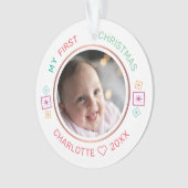 De eerste kerstfoto van de baby ornament (voorkant)