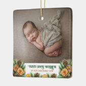 De eerste kerstfoto van de moderne baby keramisch ornament (Links)
