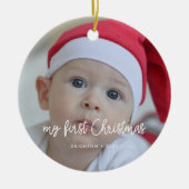 De eerste kerstfoto van de moderne baby keramisch ornament (Voorkant)