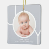 De eerste kerstfoto van een speciaal kind keramisch ornament (Links)