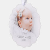 De eerste kerstfoto van Hazy Baby Ornament Kaart (Links)