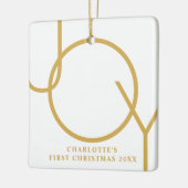 De eerste kerstfoto van het meisje keramisch ornament (Links)