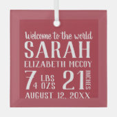 De eerste kerstgeboorte van baby's glas ornament (Voorkant)