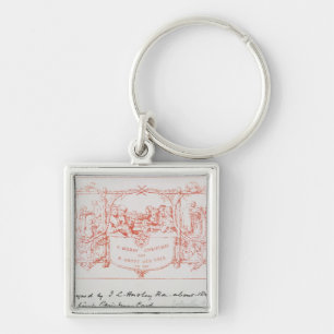 De eerste kerstkaart, van J.C.Horsley, 1843 Sleutelhanger