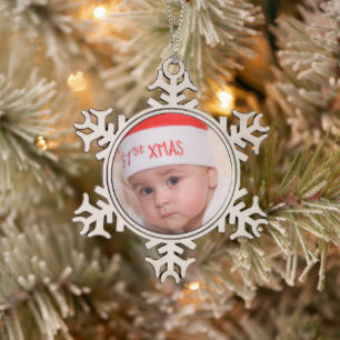 De eerste kerstman van baby's Ornament Snowflake