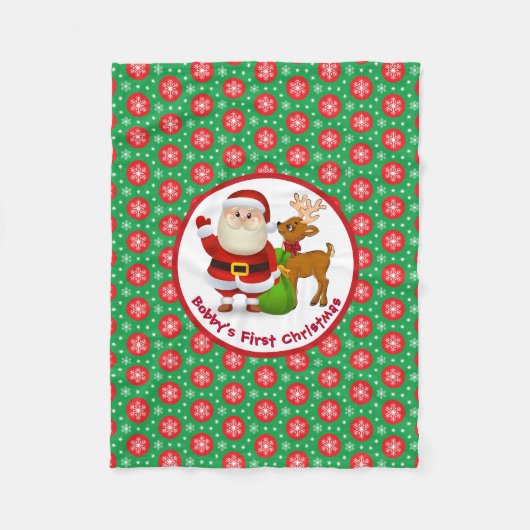 De eerste kerstman van de baby, de kerstman, de ke fleece deken (Voorkant)