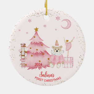 De eerste Kerstmis van de baby is de Nutkraker Sce Keramisch Ornament
