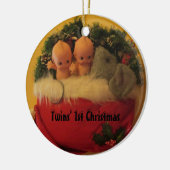 De eerste Kerstmis van de Twins Keramisch Ornament (Links)
