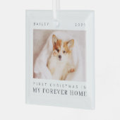 De eerste Kerstmis van het gezelschap in de eeuwig Glas Ornament (Voorkant links)