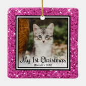 De eerste Kerstmis van Kitten Keramisch Ornament (Achterkant)