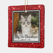 De eerste Kerstmis van Kitten Keramisch Ornament (Links)