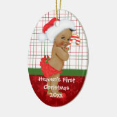 De eerste kerstnaam van de Afrikaanse Amerikaanse Keramisch Ornament (Links)