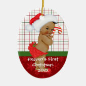 De eerste kerstnaam van de Afrikaanse Amerikaanse Keramisch Ornament (Voorkant)