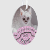 De eerste kerstroze foto van Kitten Ornament (voorkant)
