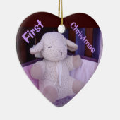 De eerste kerstversiering van baby's is een gevlek keramisch ornament (Rechts)